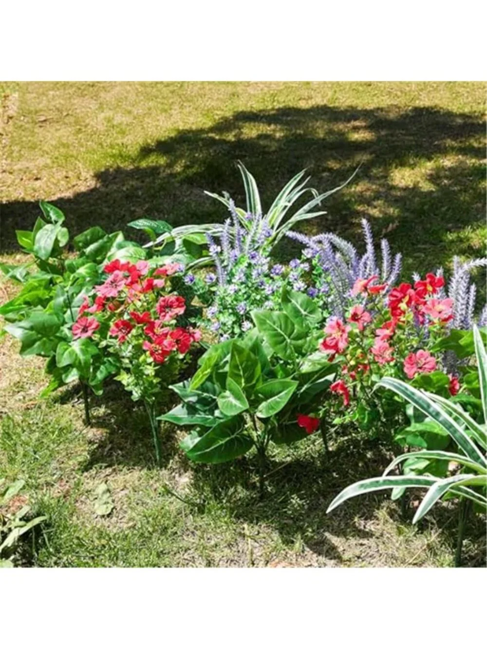 20PCS Fake Outdoor Plants UV Resistant Faux Greenery Flowers Garden Patio Decor